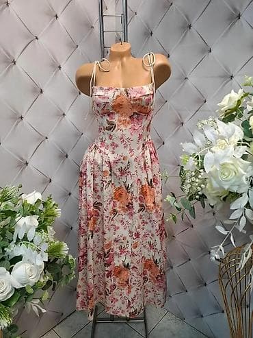 Haljine: Letnja midi haljina s cvetnim printom - Kroj: ženstveni A-kroj sa — 3