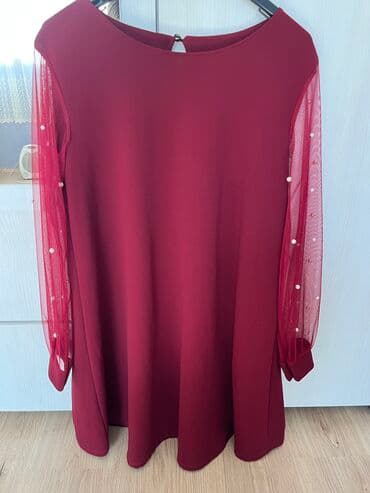 ženske zimske jakne h: Decathlon M, color - Burgundy, Evening, Long sleeves — 2