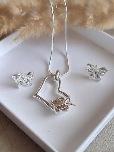 parfemi si: Set: Minđuše, Ogrlica, Privezak, Materijal: Srebro — 3