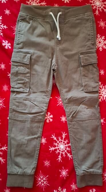 zara pantalone visoki struk: Cargo trousers, 140-146, color - Khaki — 1