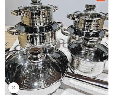 metalac posudje kante za mast: Set Kuhinjskog Posuđa – Excellent Line Inox Collection Cena 6800 din — 3