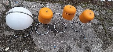 Antique Furniture: Stočna/lampa za sto 4 zute i bela– retro dizajn - Tip: električna — 1