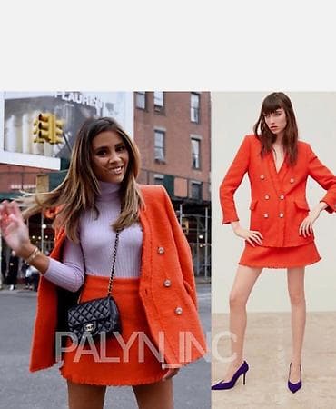 suknje a kroja: Ženska mini suknja u jarko narandžastoj boji - Kroj: A‑line mini — 1