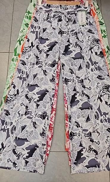 forma ideale beograd extra centar: Široke sarene pantalone sa tropskim printom sa elastičnim pojasem sa — 5
