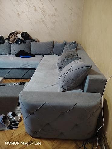 drvene ugaone garniture: Ugaona garnitura na razvlačenje – siva antracit - Velika L-forma sa — 2