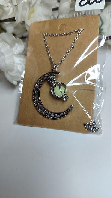 naocare za motor: Ogrlica sa priveskom Mesec i kavez-kuglicom - Materijal: legura — 3