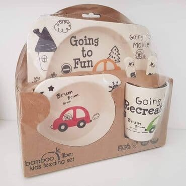 Dečiji set za ručavanje od bambusa 5 delova Tanjir na lalafo.rs Dečiji set za ručavanje od bambusa 5 delova Tanjir