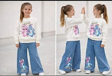 deda mraz na duvanje: Dečiji komplet – dukser i široke farmerke sa motivima crtana gs - — 1