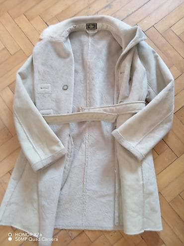 canada goose jakna cena: Ženski kaput od prirodne kože/ovčje kože (shearling), svetlobež boje — 1