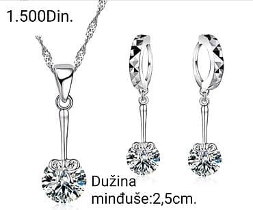 Jewellery: Posrebreni setovi nakita dva modela sa žigom S925. Ogrlica + minđuše — 4