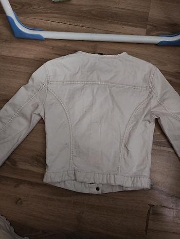 kronos jakna: Bela ženska jakna bez kragne, teksas/keper stil. Detalji: - Boja — 3