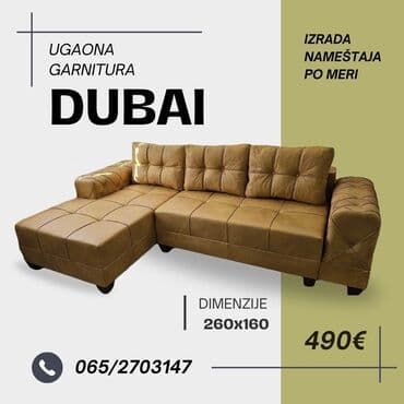 kuhinjski elementi po komadu: Ugaona garnitura "Dubai" Krajnjih dimenzija 260x160 Dvosed se izvlaci — 1