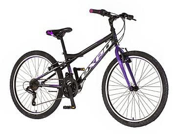 Bicikl junior Explorer Spark 24" 13" (XS), crno‑ljubičasti Opis