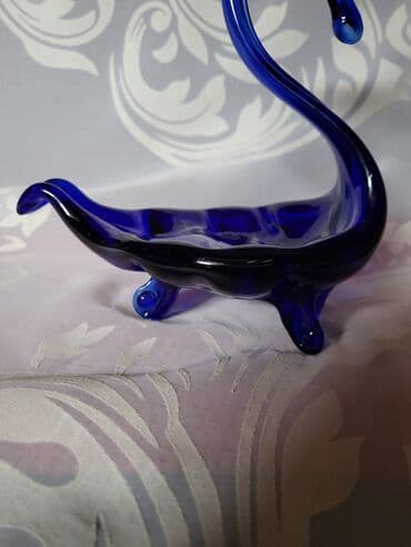 murano lusteri: Murano figura,pepeljara labud duvano staklo 70te. Figura,pepeljara — 5