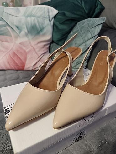 patike za odela: Elegantne ženske slingback salonke - Model: špic cipele sa otvorenom — 3