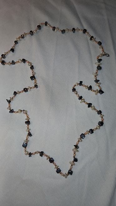 sat sa slikom: Ogrlice od poludragog kamenja – 2 modela - Ručno nizan dugi lanac sa — 3