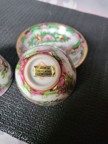 kuhinjski set: Fildzani Hong Kong rucno oslikani,porcelanski 1950g+. Fildzani bez — 12