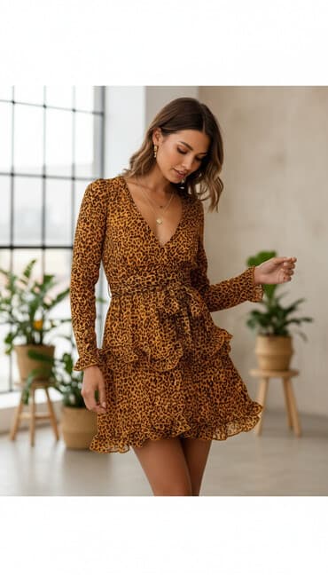 shein srbija haljine: A-Dress M, bоја - Žuta, Koktel, klub, Dugih rukava — 1