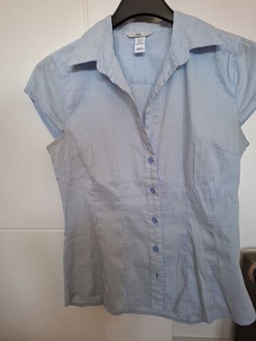 ženske pletene kape: H&M, S (EU 36), Stripes, color - Light blue — 1