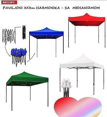 Paviljon (tende) 3×3 metara 9.899 AKCIJSKA CENA -Podesavajuca visina na lalafo.rs Paviljon (tende) 3×3 metara 9.899 AKCIJSKA CENA -Podesavajuca visina