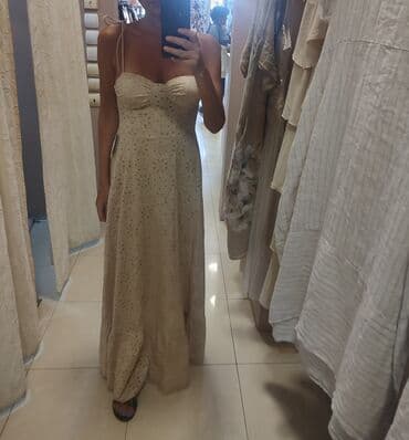 dugacke bunde: Color - Beige, With the straps — 1