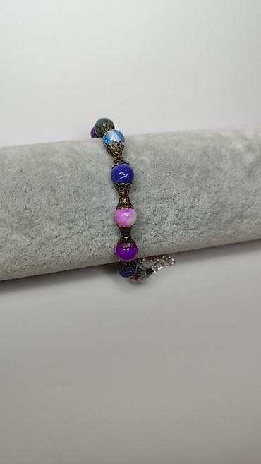 baletanke za folklor: Narukvica sa perlama u više boja - Rukotvorina sa okruglim perlama u — 4