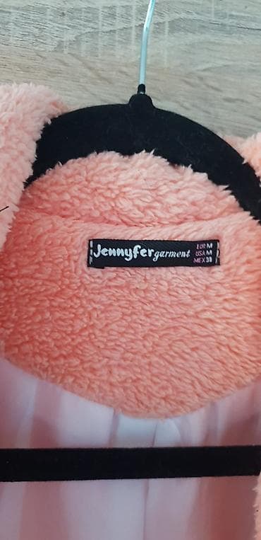 Jakne, Kaputi, Prsluci: Ženski teddy kaput, breskva/losos roze boje. - Dužina: midi (ispod — 5