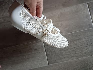 helanke za trening: Balerine JENNY – bele, mrežaste obuvene oar puta - Model: balerine sa — 2