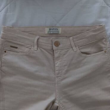 debele helanke za zimu: Stradivarius krem pantalone 36/S. Stradivarius krem pantalone — 6