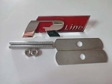 neodimijum magneti cena: NATPIS R-LINE CRVENI ZA MASKU ZA VOLKSWAGEN POLO, SCIROCCO, GOLF 5 — 2