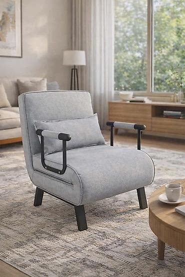 aleksandro namestaj: 🛋️ Fotelja 3u1 – Fotelja • Ležaljka • Krevet (Siva) 🏠 Praktično i — 2