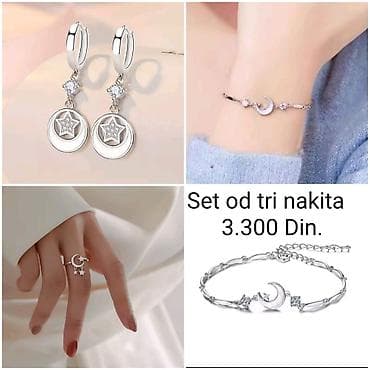 torbe b: Elegantni posrebreni set od tri nakita sa žigom S925 od hirurskog — 2