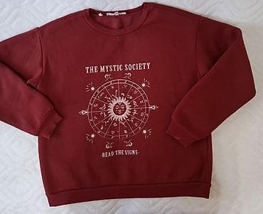 somot braon jakna s: Bordo dukser sa printom “THE MYSTIC SOCIETY – READ THE SIGNS”. - — 2