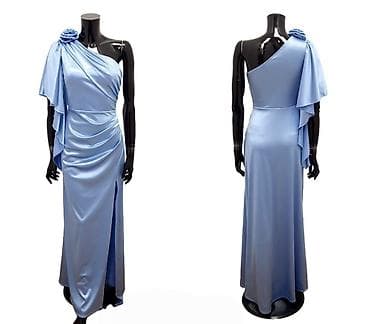 numoco haljine: ✅Svečana duga haljina od satena – asimetrični model na jedno rame — 6