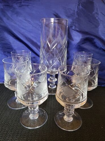 swarovski case za vino cena: Servis za vino,sa bokalom kristal,rucna gravura 1960g+. Servis za — 7