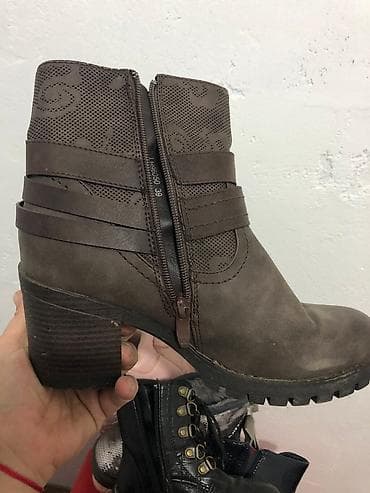 Flat shoes: High boots, 39, color - Brown — 1