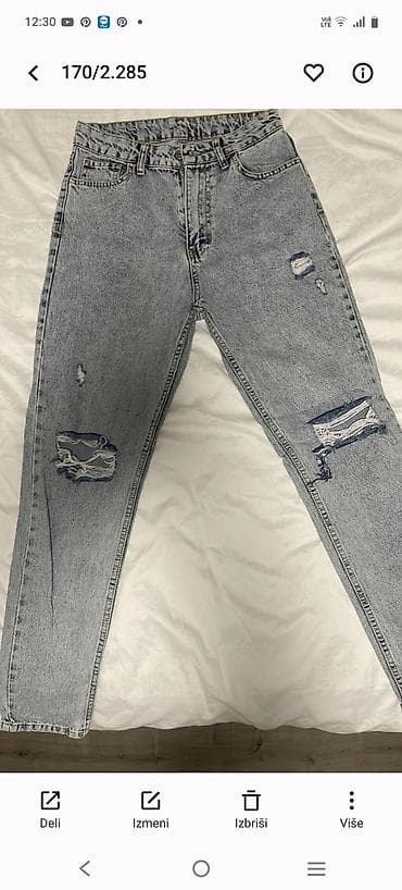 ideal majice: Sive teksas farmerke sa poderotinama, mom/slim kroj. - Visok struk sa — 1