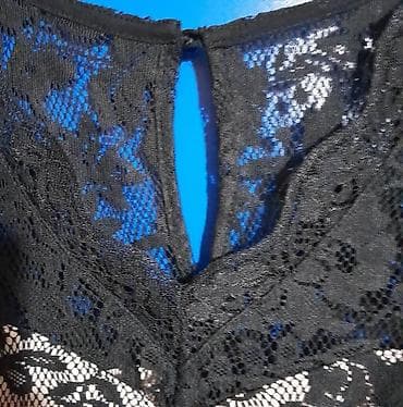 adidas sa platformom: Elegantna crna haljina sa čipkom - Kroj: bez rukava, gornji deo od — 2