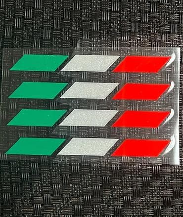 kompresor sa dve glave: Ukrasni set nalepnica – Italijanska zastava (trikolore) za moto/auto — 4