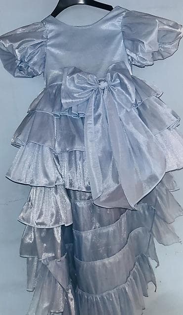 balans bicikl za bebe: Dečija svečana haljina – svetloplava “princeza” sa bogatim volanima — 4