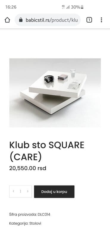 stilske rucice za namestaj: Slub sto square kupljen u Matisu pre mesec dana je nov nekoriscen — 1