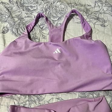 moderne kape za žene: Dva‑delni ženski sportski set – Adidas, lila boja - Komplet se — 3