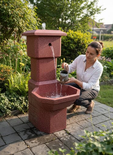 Vrtna betonska česma/umivaonik – dekorativna fontana od livenog