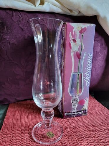 kristalne plafonjere: Vaza nova kristal Bohemija vintaz. Visina. 23cm. Stopa. 7cm — 2