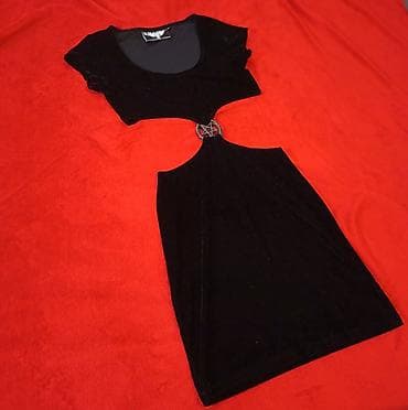 Killstar Stacia Dress, plisana gothic haljina Nosena par puta, u super