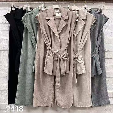 planeta rosule za devojcice: Ženski dvodelni komplet – prsluk/kimono sa pojasom i ravne pantalone — 4