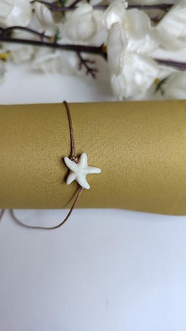 swarovski nakit prstenje: Minimalistička narukvica sa morskom zvezdom - Privjesak: bela morska — 3