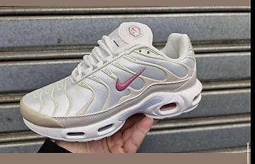 patike visoki djon: Nike Air Max Plus (TN) patike – bele sa bež detaljima i roze Swoosh — 1
