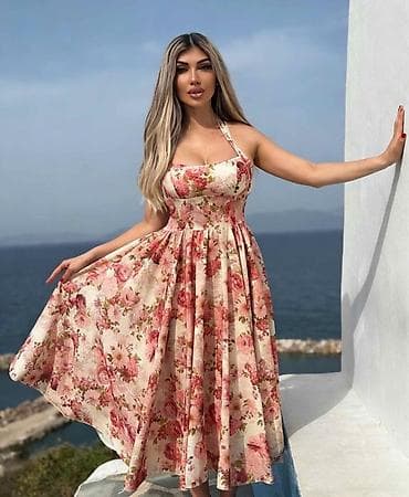 🔥Letnja midi haljina sa cvetnim printom - Kroj: retro inspirisana