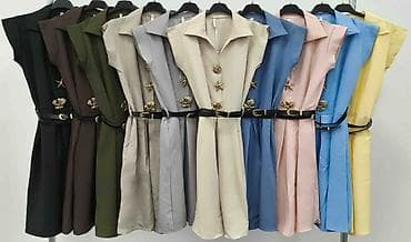 duks s: 🔥Ženska letnja haljina bez rukava s kragnom i ukrasnim dugmadima ✅2850 — 8